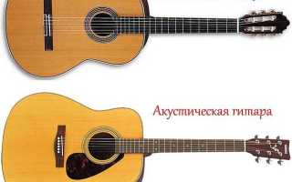 Сравнение акустической и классической гитары по строению и звучанию